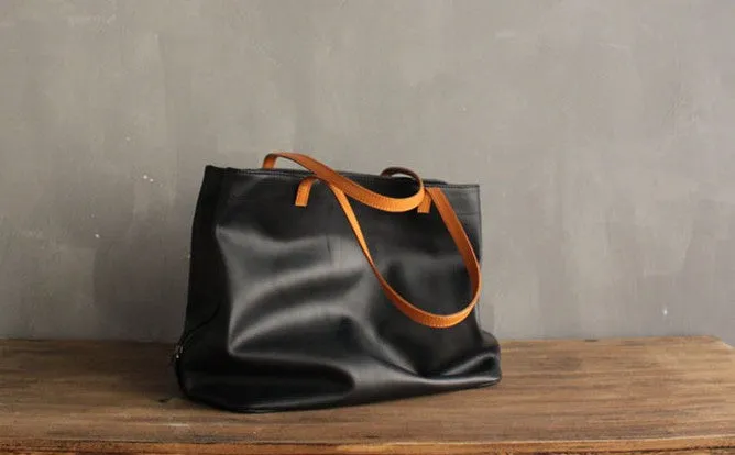 Fashion LEATHER Large Black WOMEN Tote Bags Tote Shoulder Purse FOR WOMEN