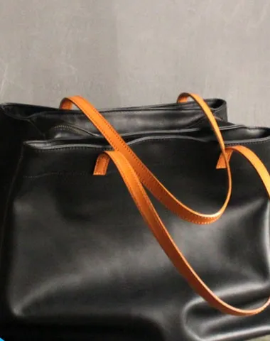 Fashion LEATHER Large Black WOMEN Tote Bags Tote Shoulder Purse FOR WOMEN