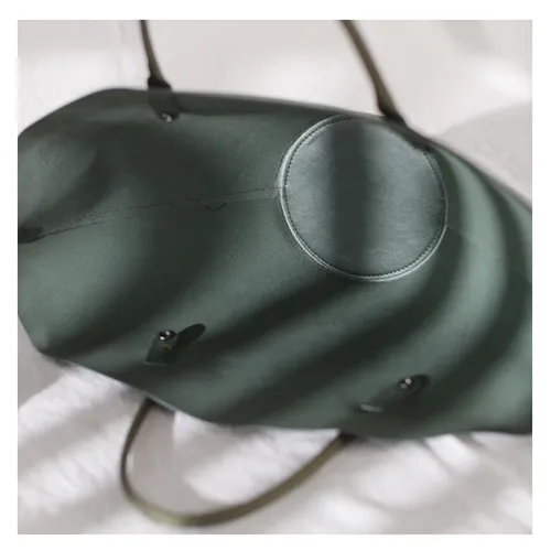 Fashion Womens Black Leather Tote Handbag Purse Green Womens Shopper Bag Work Purse