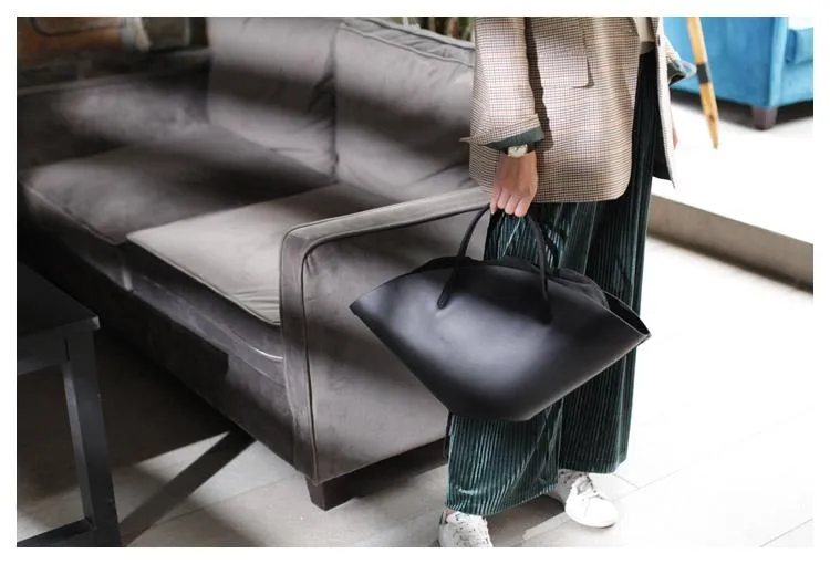 Fashion Womens Black Leather Tote Handbag Purse Green Womens Shopper Bag Work Purse