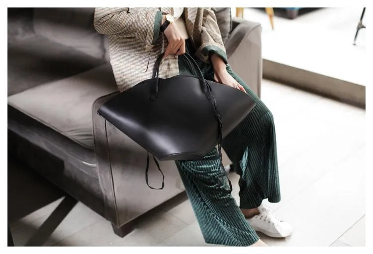 Fashion Womens Black Leather Tote Handbag Purse Green Womens Shopper Bag Work Purse