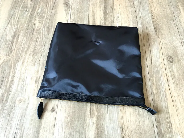Fashion Womens Black Leather Vertical Tote Bag Green Shoulder Tote Bag Shoulder Purse For Women