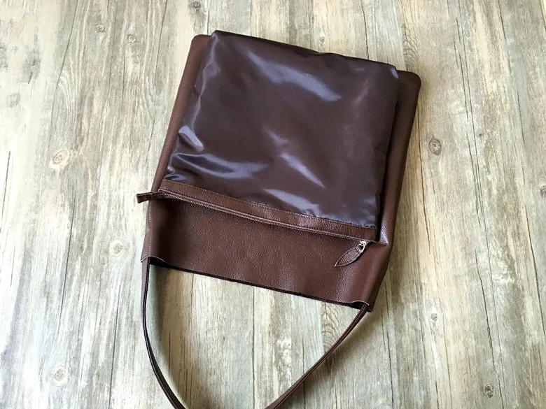 Fashion Womens Black Leather Vertical Tote Bag Green Shoulder Tote Bag Shoulder Purse For Women
