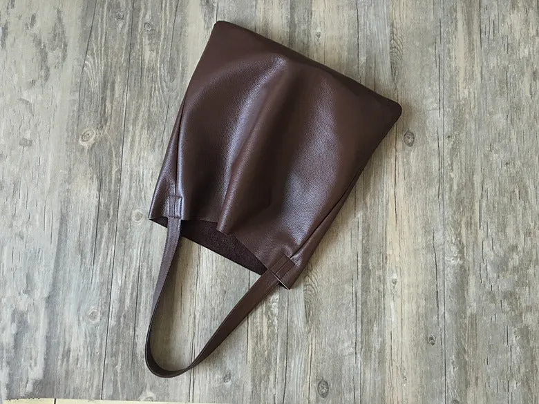 Fashion Womens Black Leather Vertical Tote Bag Green Shoulder Tote Bag Shoulder Purse For Women
