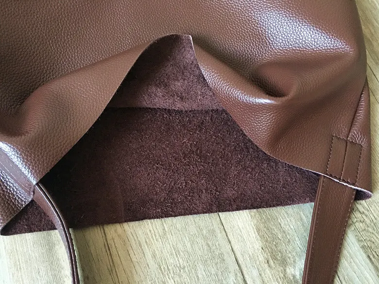 Fashion Womens Black Leather Vertical Tote Bag Green Shoulder Tote Bag Shoulder Purse For Women