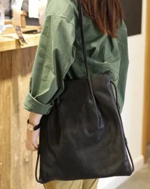Fashion Womens Black Leather Vertical Tote Shoulder Bag Yellow Best Leather Tote Side Bags