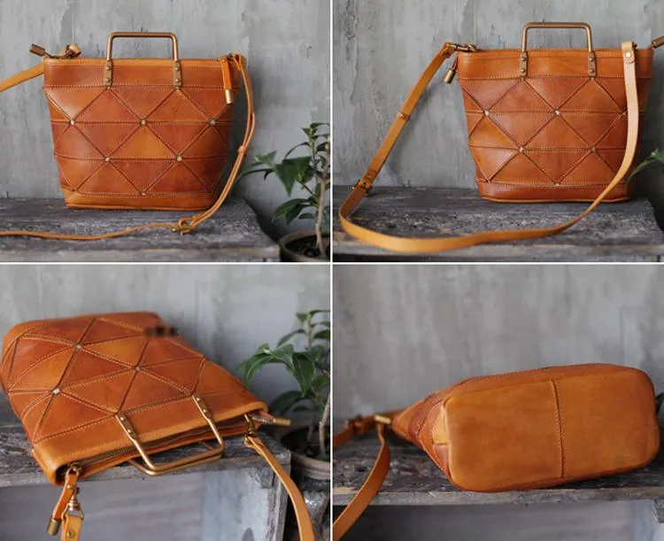 Fashion Womens Green Leather Woven Tote Bag Weaved Shoulder Bag Zipper Handbag for Women
