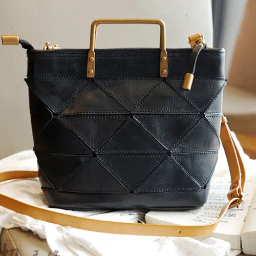 Fashion Womens Green Leather Woven Tote Bag Weaved Shoulder Bag Zipper Handbag for Women
