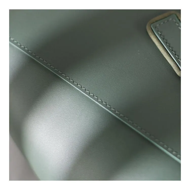 Fashion Womens Large Black Leather 14" Tote Bags For Work Green Leather Shopper Tote Bag 2019