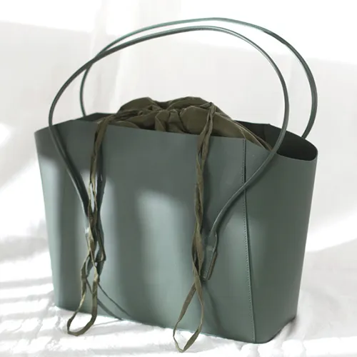 Fashion Womens Large Black Leather 14" Tote Bags For Work Green Leather Shopper Tote Bag 2019