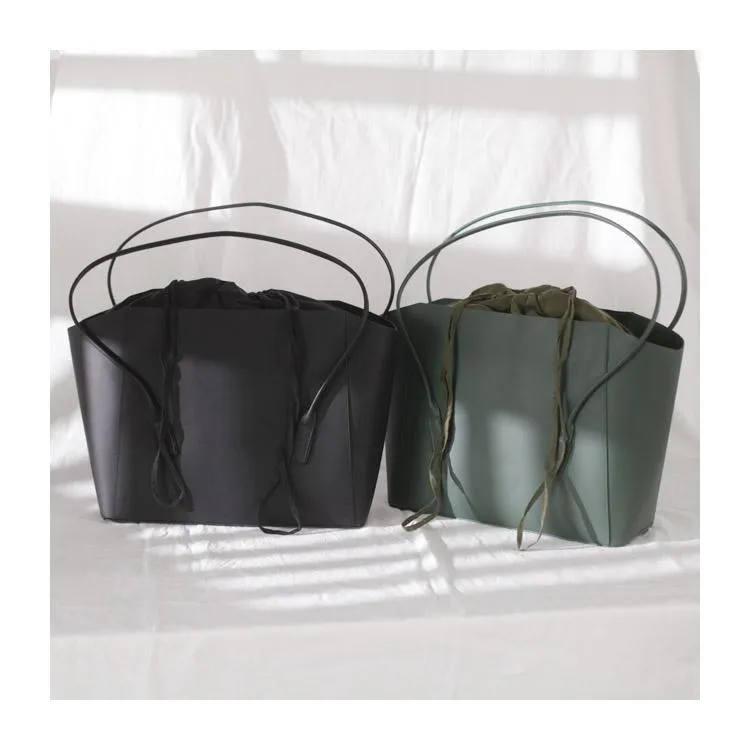 Fashion Womens Large Black Leather 14" Tote Bags For Work Green Leather Shopper Tote Bag 2019