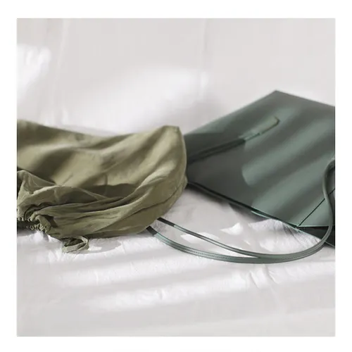 Fashion Womens Large Green Leather Tote Bags For Work Black Shopper Tote Bag for Ladies