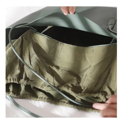 Fashion Womens Large Green Leather Tote Bags For Work Black Shopper Tote Bag for Ladies