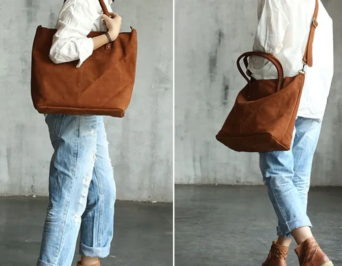 Fashion WOMENs LEATHER Work Tote Bag Vintage Tote Shoulder Purse FOR WOMEN
