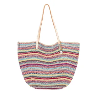 Faye Tote - Hand Crochet - Eden Stripe