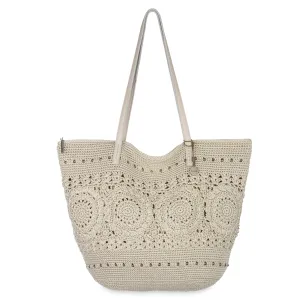 Faye Tote - Hand Crochet - Natural Medallion