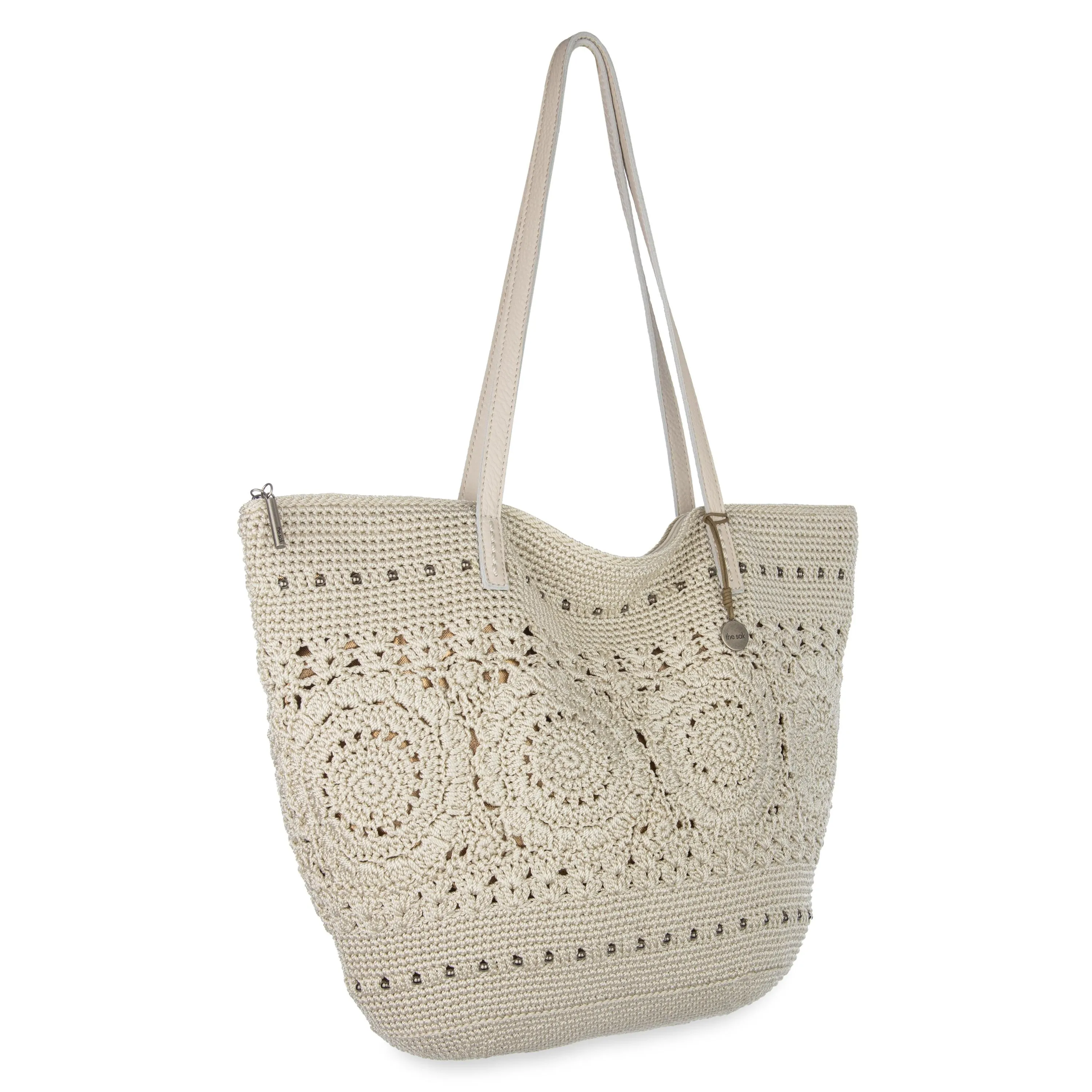 Faye Tote - Hand Crochet - Natural Medallion