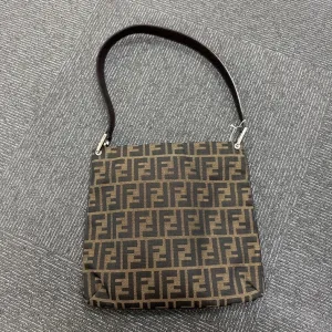 Fendi Vintage Zucca Brown Canvas Shoulder Bag, Medium