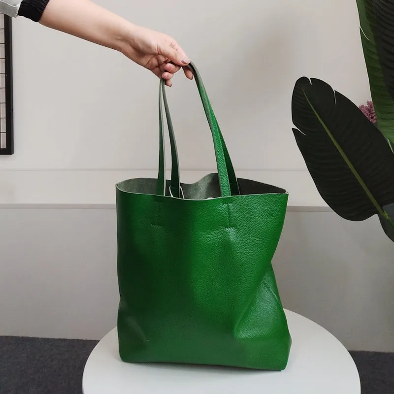 Genuine Leather Bag Handmade Tote Bag Shoulder Bag Handbag For Women
