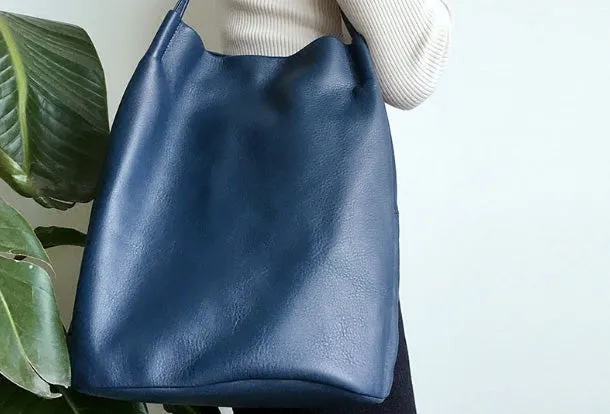 Genuine Leather Bucket Bag Large Tote Bag Shopper Bag Shoulder Bag Purse For Women