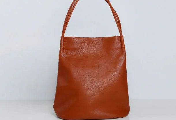 Genuine Leather Bucket Bag Large Tote Bag Shopper Bag Shoulder Bag Purse For Women