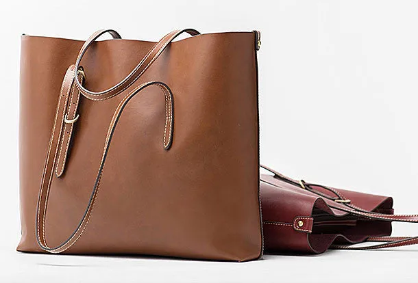 Genuine Leather handbag shoulder bag large tote for women leather shopper bag