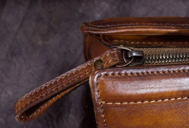 Genuine Leather Handbag Vintage Mini Tote Bag Shoulder Bag Crossbody Bag Purse For Women