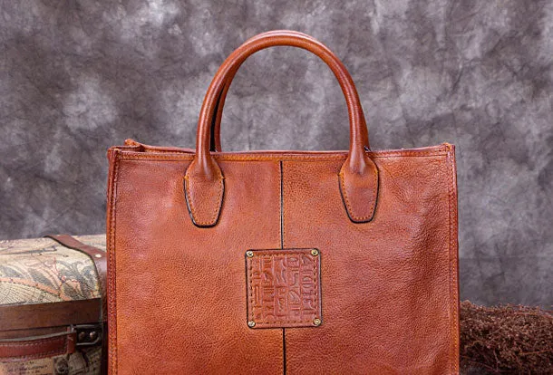 Genuine Leather Handbag Vintage Tote Bag Crossbody Bag Shoulder Bag Purse For Women