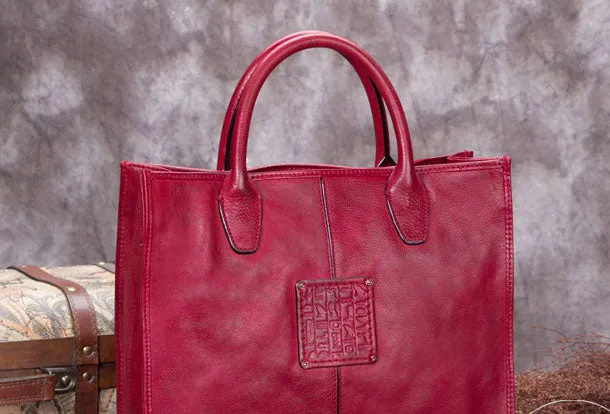Genuine Leather Handbag Vintage Tote Bag Crossbody Bag Shoulder Bag Purse For Women