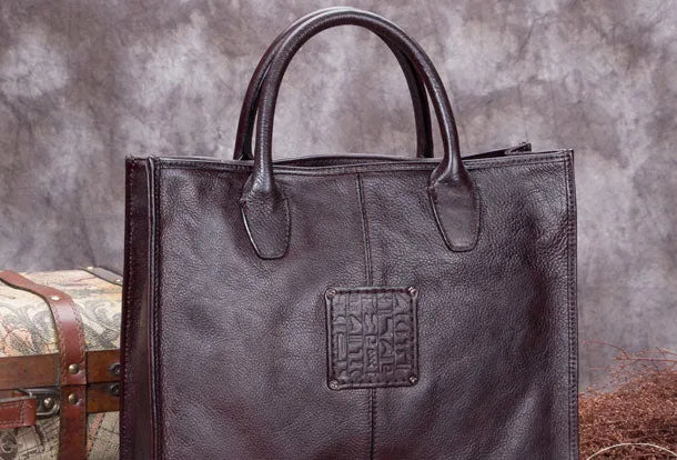 Genuine Leather Handbag Vintage Tote Bag Crossbody Bag Shoulder Bag Purse For Women