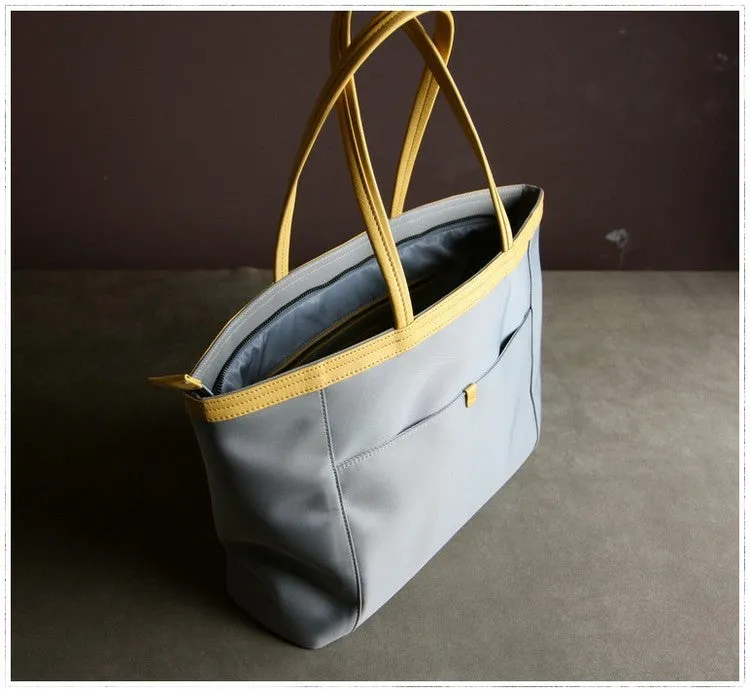 Gray Womens Nylon Shoulder Tote Womens Nylon Shoulder Tote Gray Nylon Handbag Shoulder Purse for Ladies