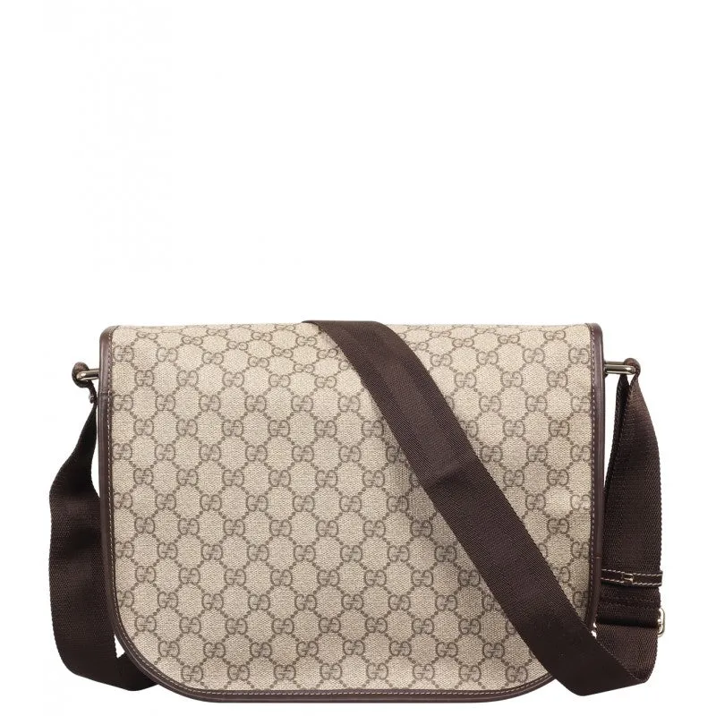 Gucci Beige & ebony GG Supreme canvas medium messenger bag