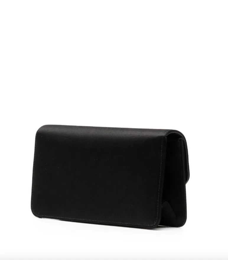 Gucci Black satin 58 crystal embellished clutch bag