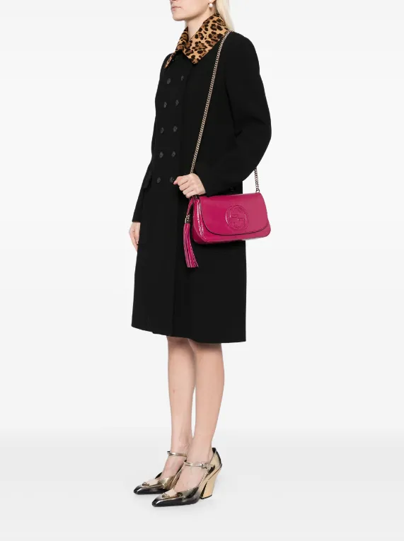 Gucci Pink leather Soho mid size chain shoulder bag