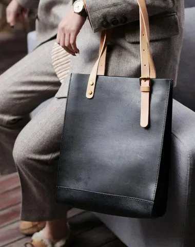 Handmade Black Leather Tote Bags for Women Black Leather Work Tote Bag Tote Leather Bags