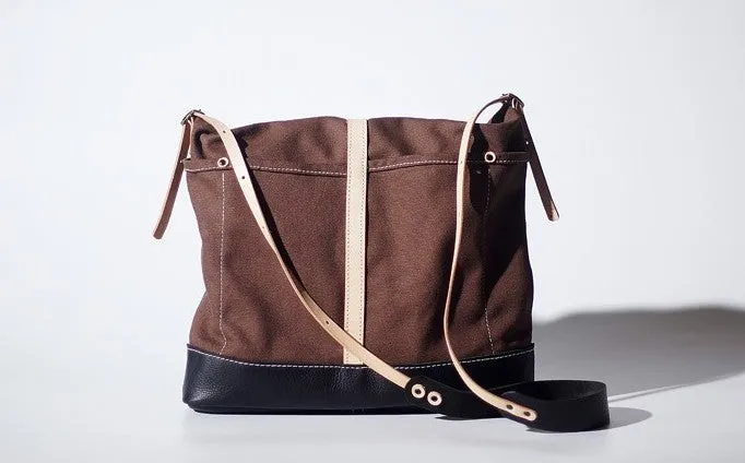 Handmade Canvas Leather Womens Tote Purse Handbag Tote Shopper Bag for Women