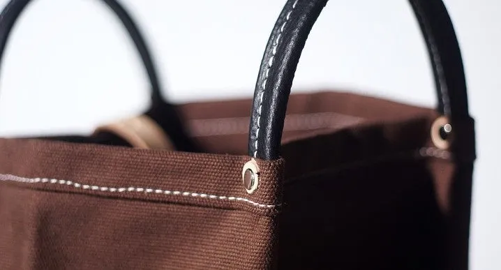 Handmade Canvas Leather Womens Tote Purse Handbag Tote Shopper Bag for Women