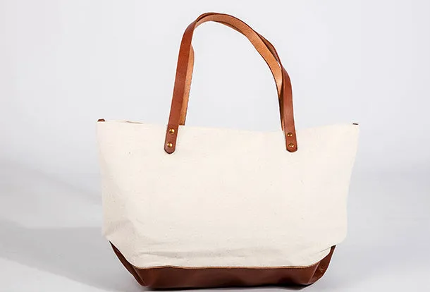 Handmade Genuine Leather Canvas Handbag Tote Large Shopper Bag Purse Handbag Shoulder Bag Purse For Women