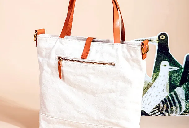 Handmade Genuine Leather Canvas Handbag Tote Shopper Bag Purse Handbag Shoulder Bag Purse For Women