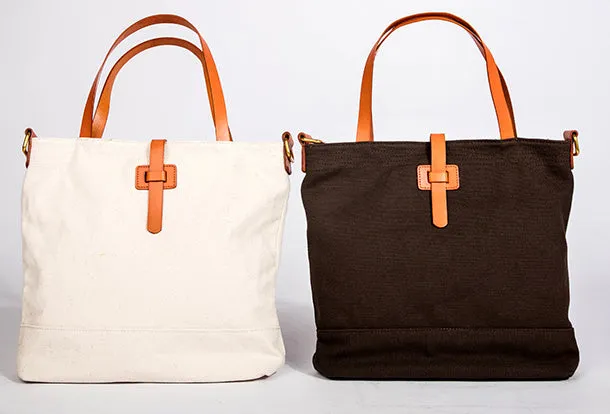 Handmade Genuine Leather Canvas Handbag Tote Shopper Bag Purse Handbag Shoulder Bag Purse For Women