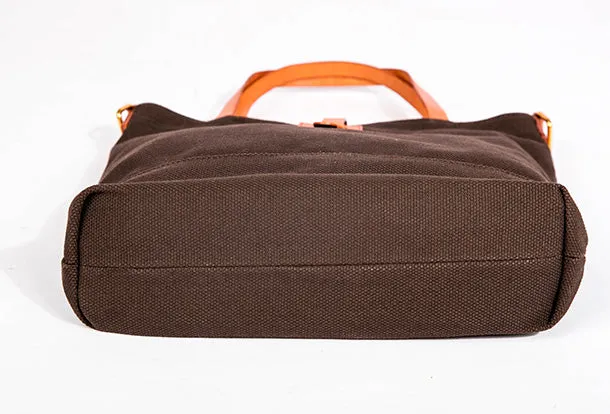 Handmade Genuine Leather Canvas Handbag Tote Shopper Bag Purse Handbag Shoulder Bag Purse For Women