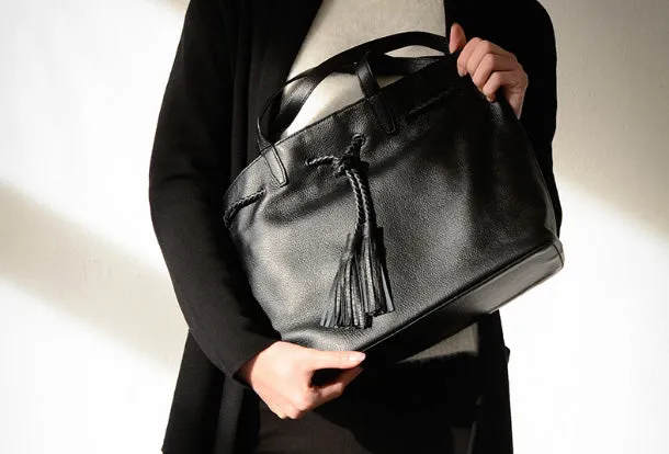 Handmade Genuine Leather Handbag Tote Bag Shopper Bag Shoulder Bag Purse For Women