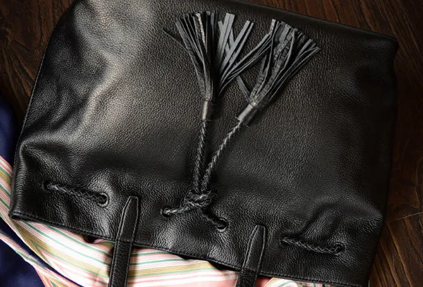 Handmade Genuine Leather Handbag Tote Bag Shopper Bag Shoulder Bag Purse For Women