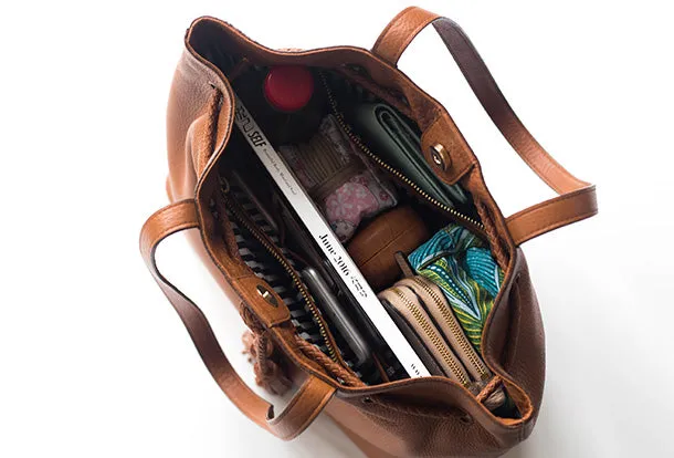Handmade Genuine Leather Handbag Tote Bag Shopper Bag Shoulder Bag Purse For Women