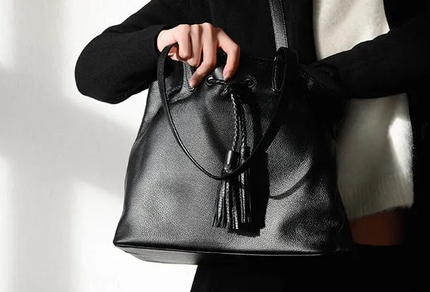 Handmade Genuine Leather Handbag Tote Bag Shopper Bag Shoulder Bag Purse For Women