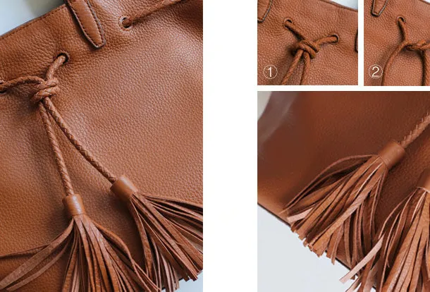 Handmade Genuine Leather Handbag Tote Bag Shopper Bag Shoulder Bag Purse For Women
