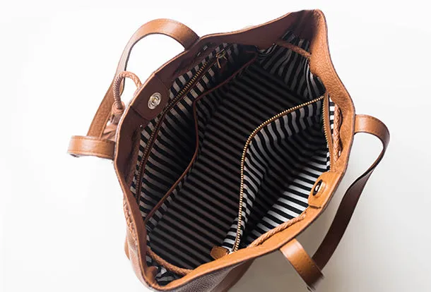 Handmade Genuine Leather Handbag Tote Bag Shopper Bag Shoulder Bag Purse For Women
