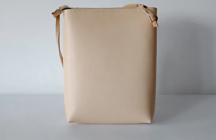 Handmade Leather Beige Womens Tote Crossbody Purse Tote Shoulder Bag for Women