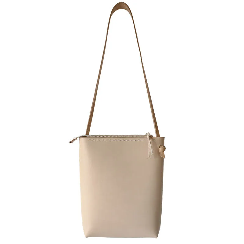 Handmade Leather Beige Womens Tote Crossbody Purse Tote Shoulder Bag for Women