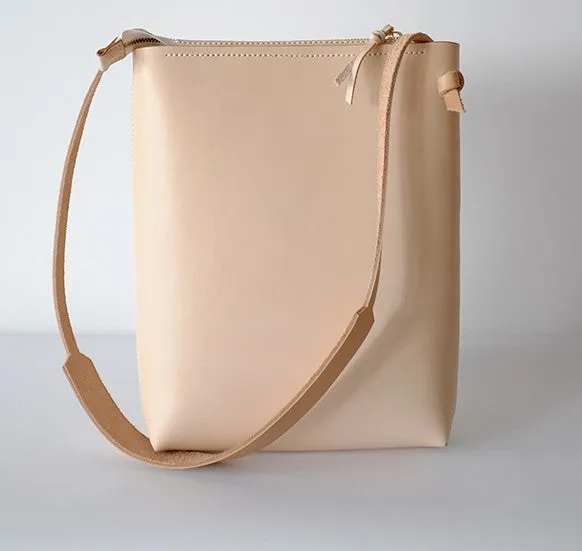 Handmade Leather Beige Womens Tote Crossbody Purse Tote Shoulder Bag for Women